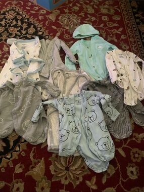 Carter's Baby One-Piece Bodysuits in Light Blue, Mint, Gray, White